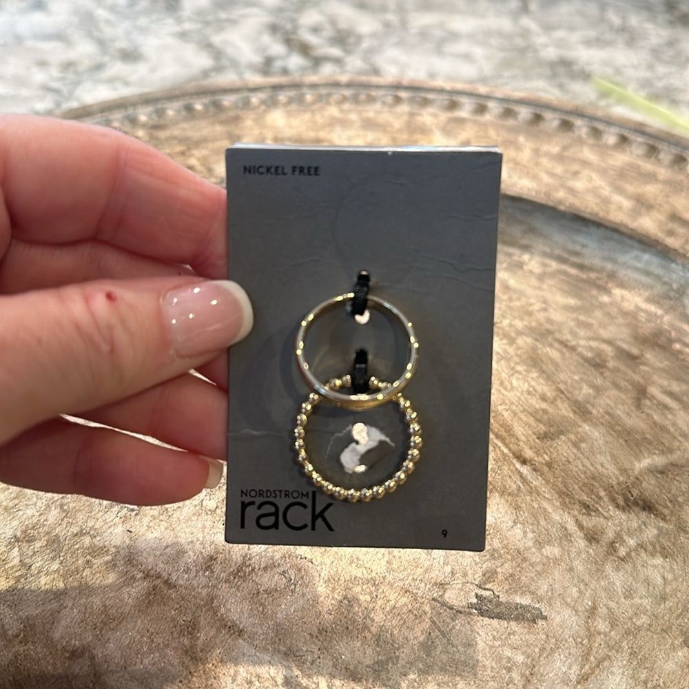 ✨ Nordstrom Set of Two Gold Rings - Size 9, New With Tags